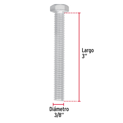 Tornillos tipo maquina 3/8 x 3