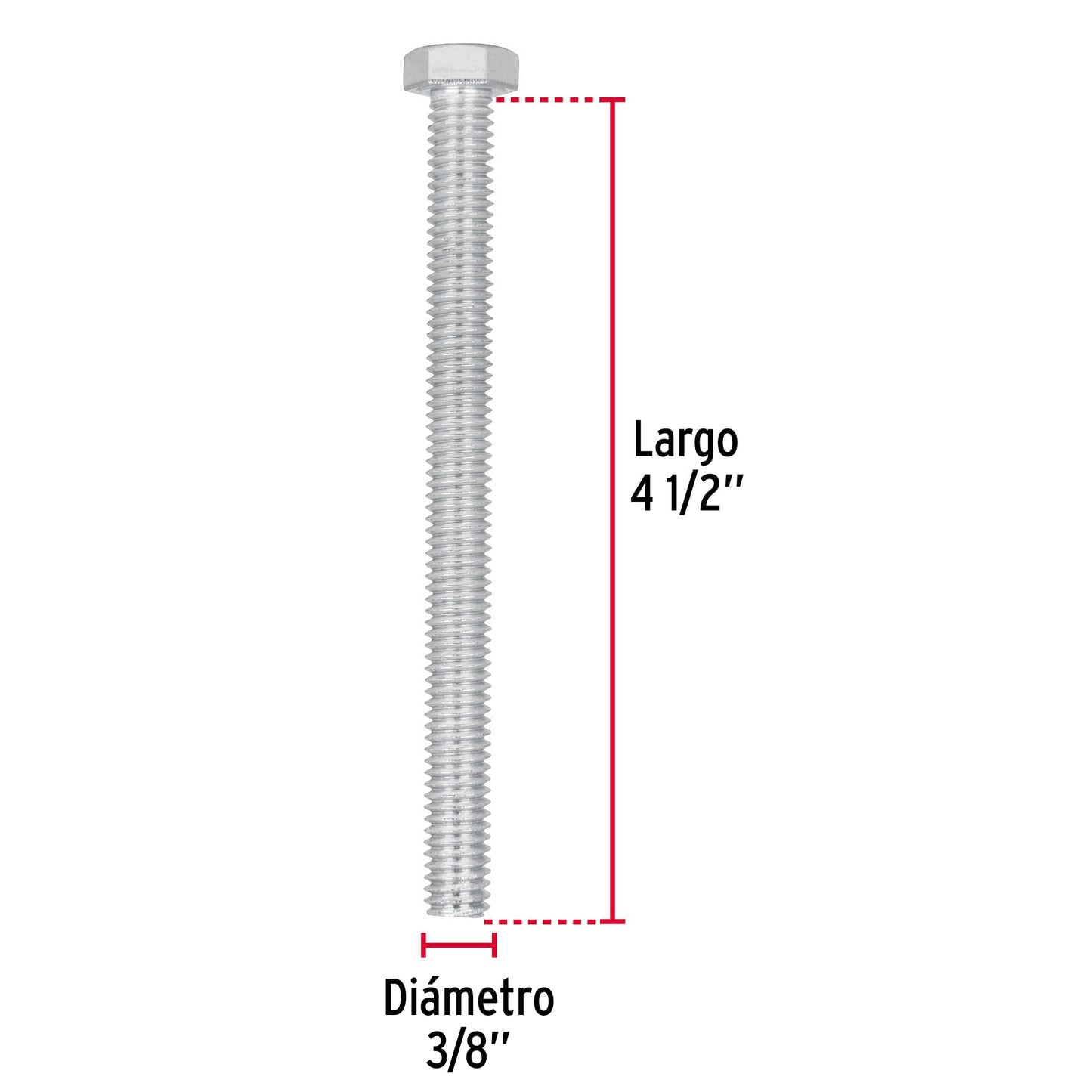 Tornillos tipo maquina 3/8 x 4-1/2