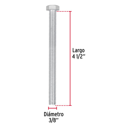 Tornillos tipo maquina 3/8 x 4-1/2