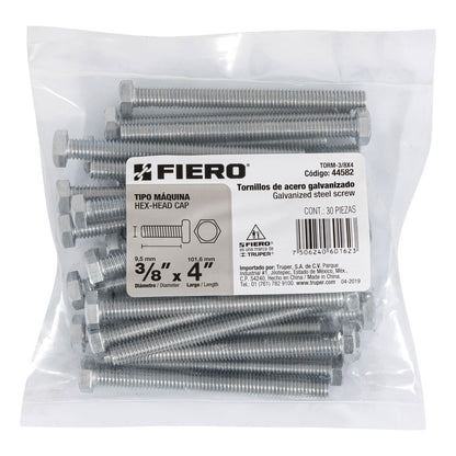 Tornillos tipo maquina 3/8 x 4