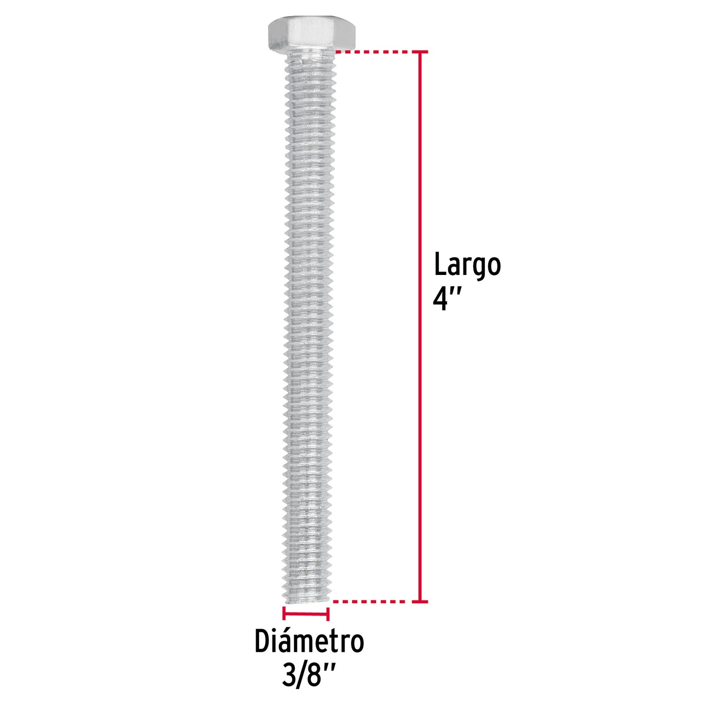 Tornillos tipo maquina 3/8 x 4