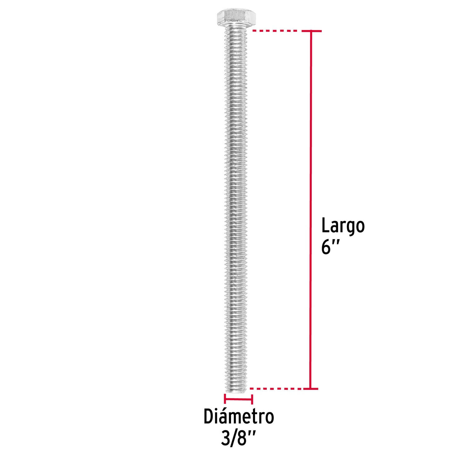 Tornillos tipo maquina 3/8 x 6