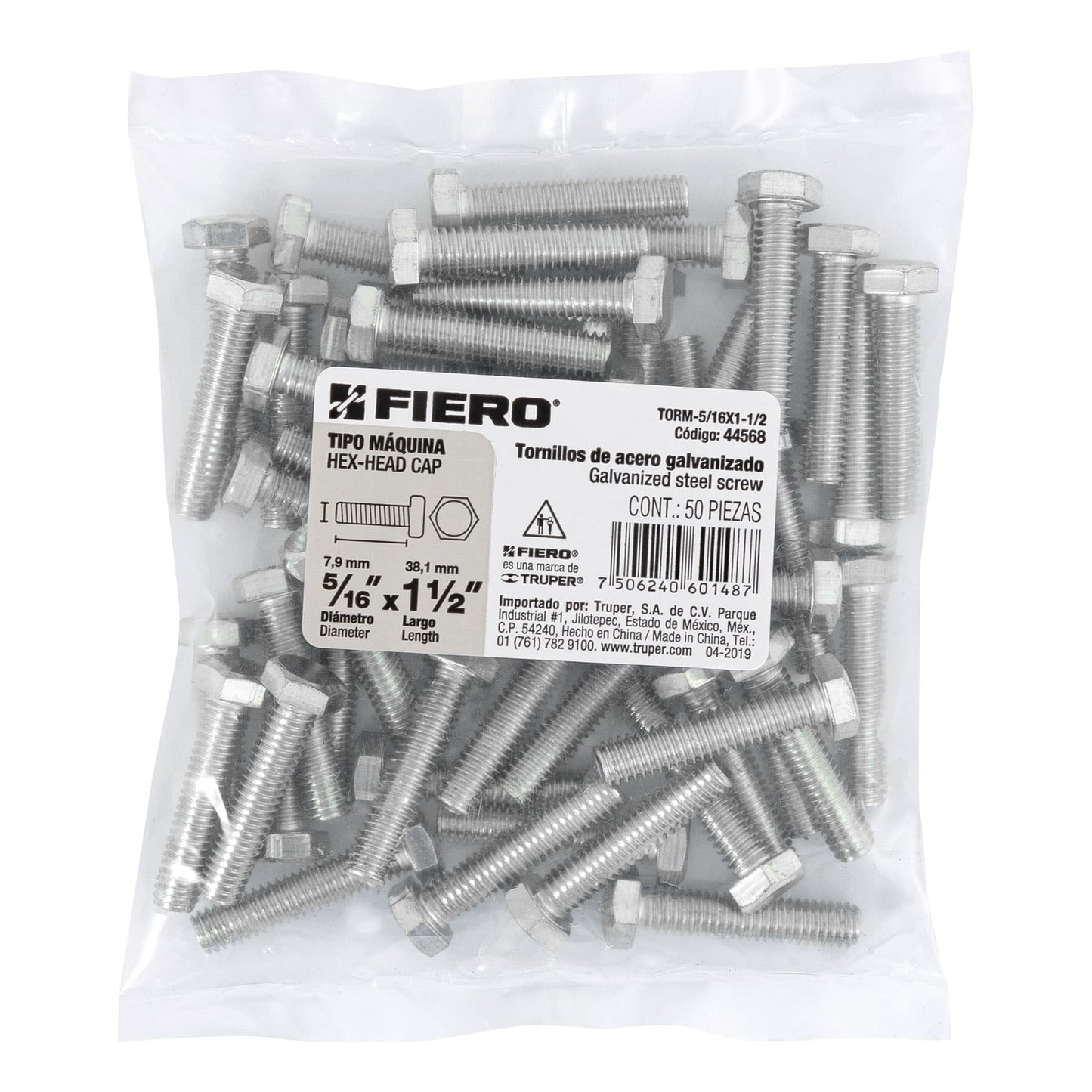 Tornillos tipo maquina 5/16 x 1-1/2