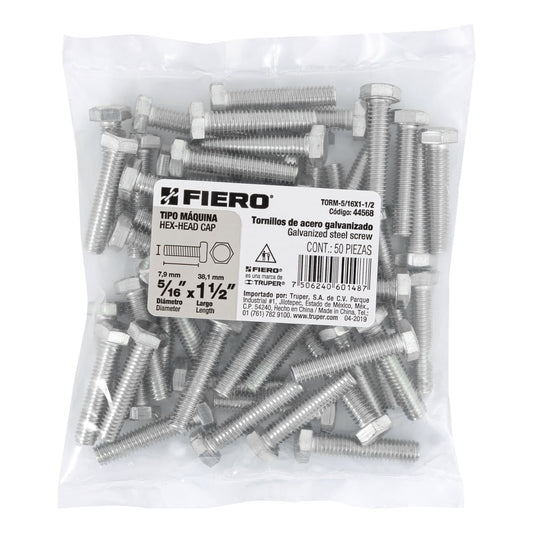 Tornillos tipo maquina 5/16 x 1-1/2