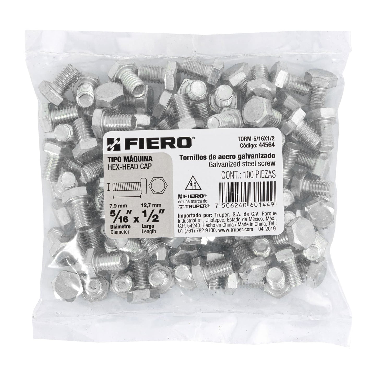 Tornillos tipo maquina 5/16 x 1/2