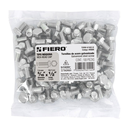 Tornillos tipo maquina 5/16 x 1/2
