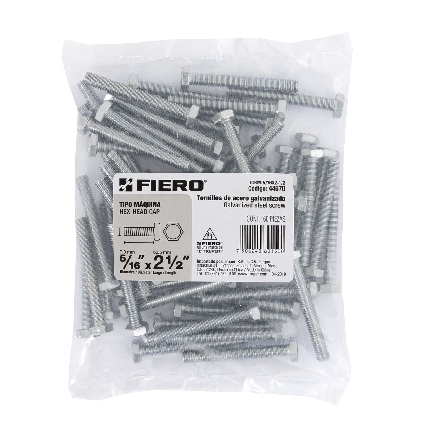 Tornillos tipo maquina 5/16 x 2-1/2