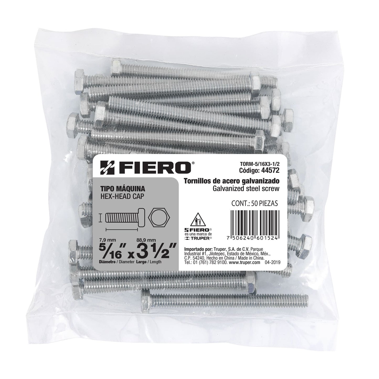 Tornillos tipo maquina 5/16 x 3-1/2