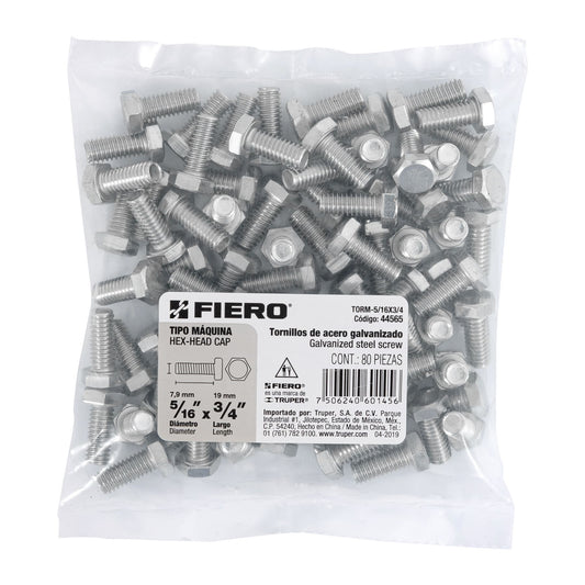 Tornillos tipo maquina 5/16 x 3/4
