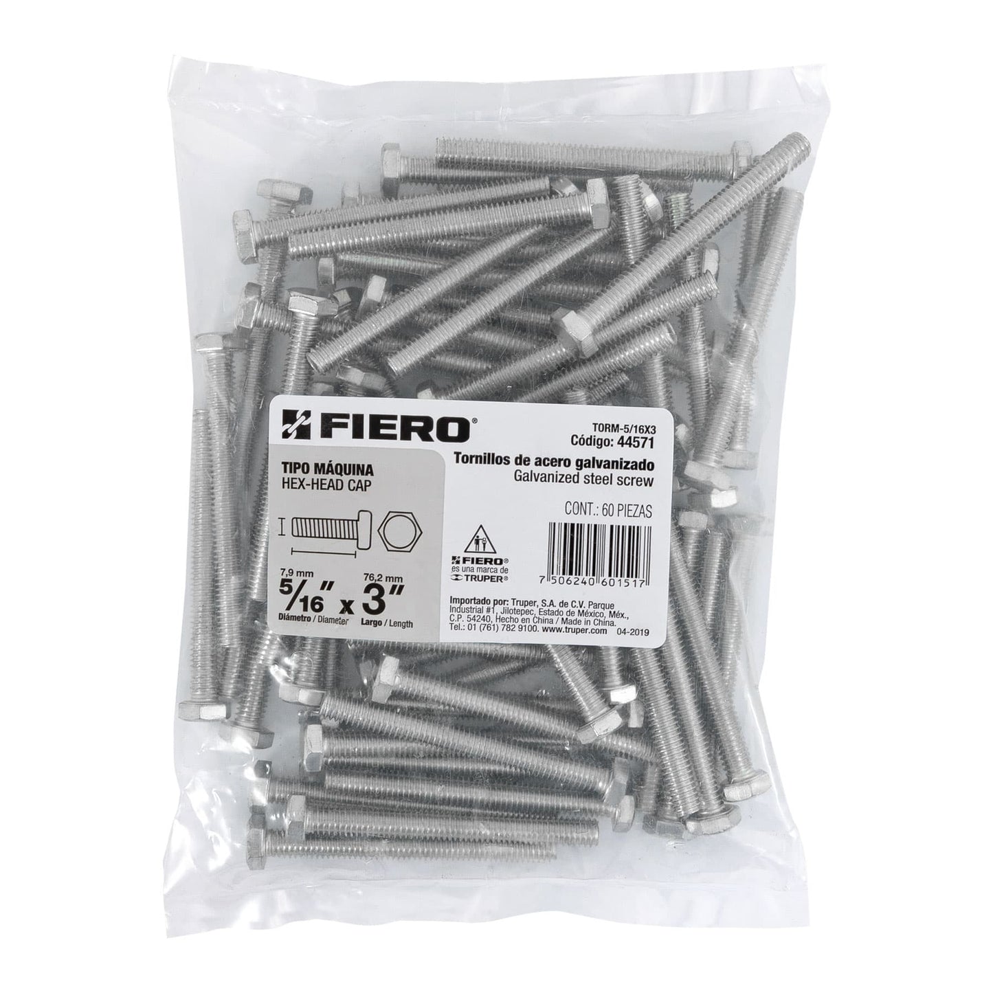 Tornillos tipo maquina 5/16 x 3
