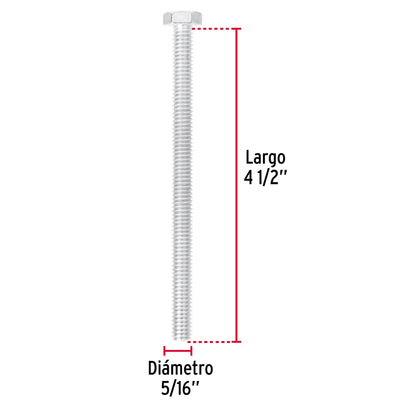 Tornillos tipo maquina 5/16 x 4-1/2