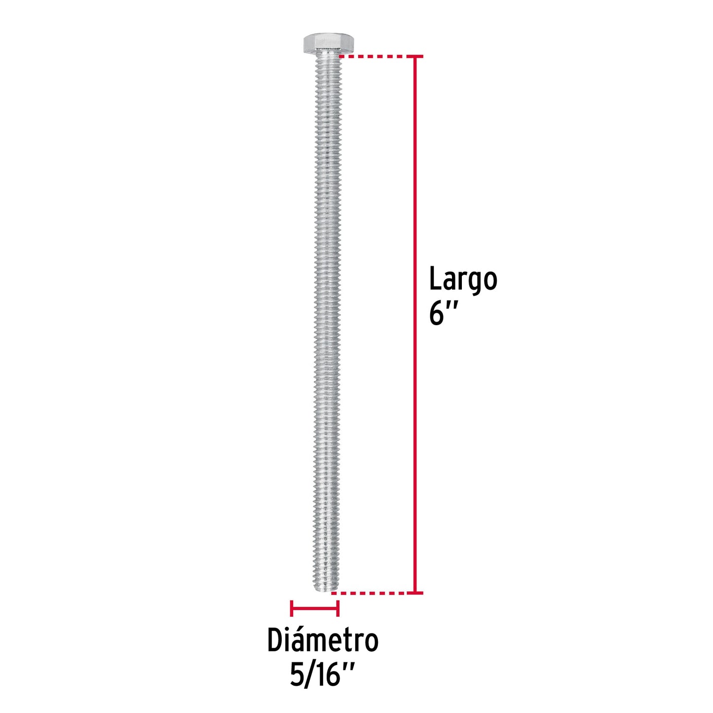 Tornillos tipo maquina 5/16 x 6