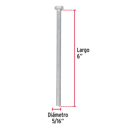 Tornillos tipo maquina 5/16 x 6