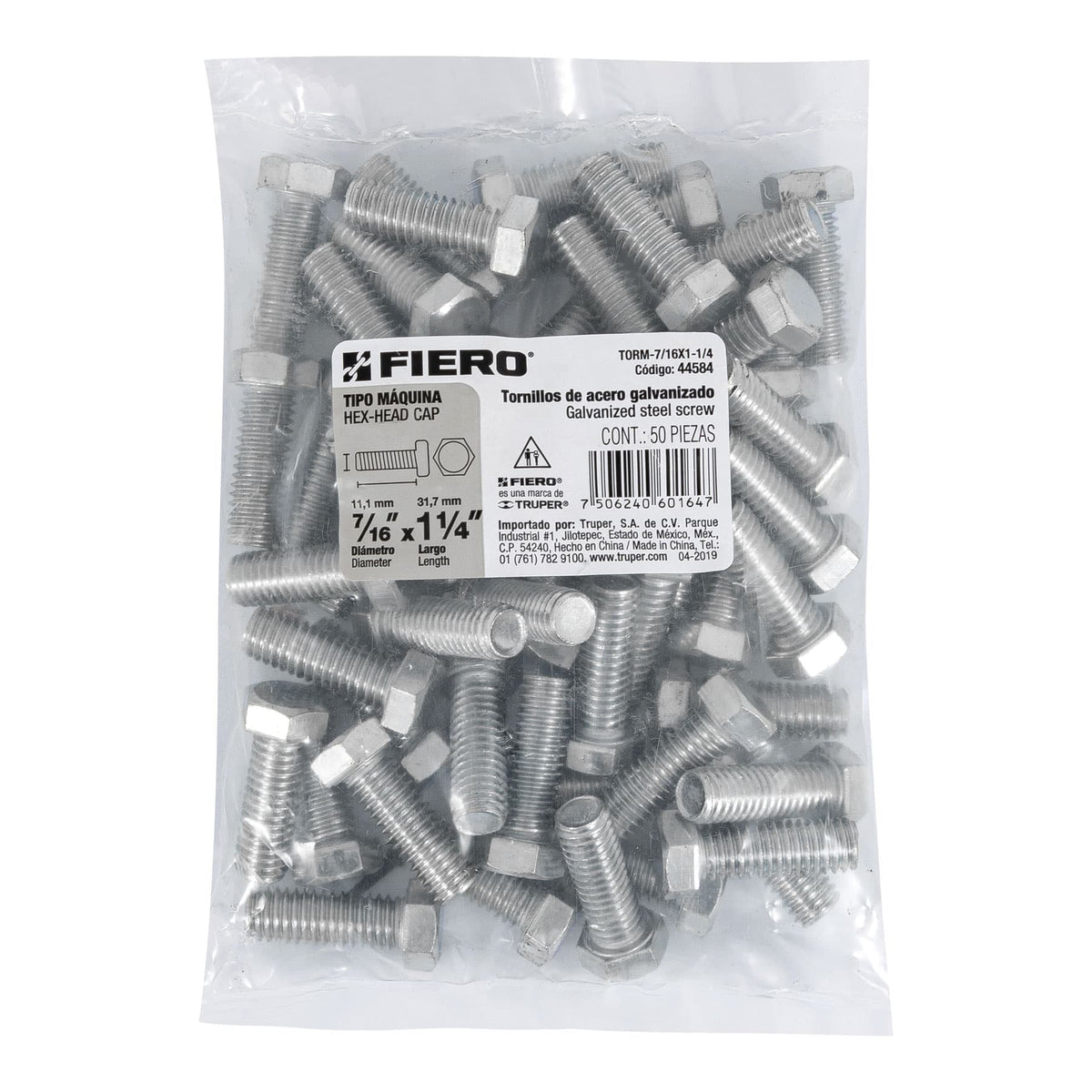 Tornillos tipo maquina 7/16 x 1-1/4