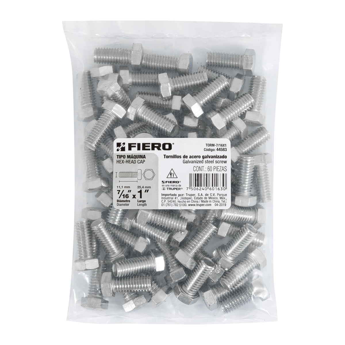 Tornillos tipo maquina 7/16 x 1