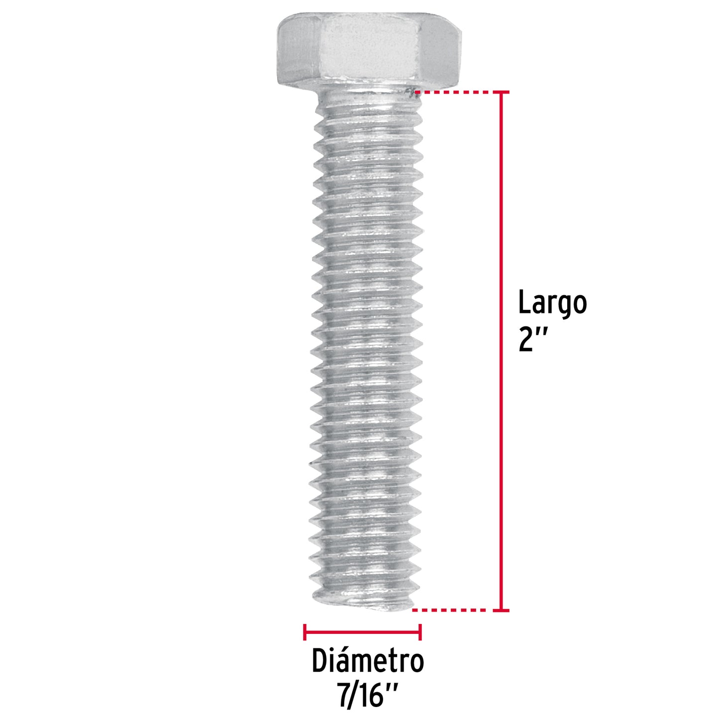 Tornillos tipo maquina 7/16 x 2