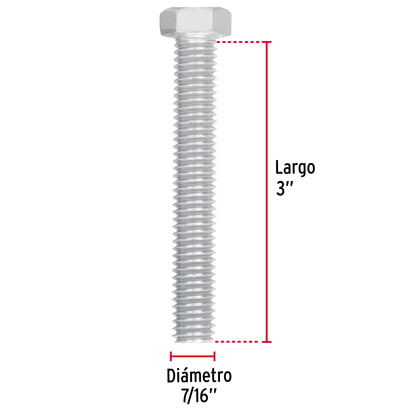 Tornillos tipo maquina 7/16 x 3