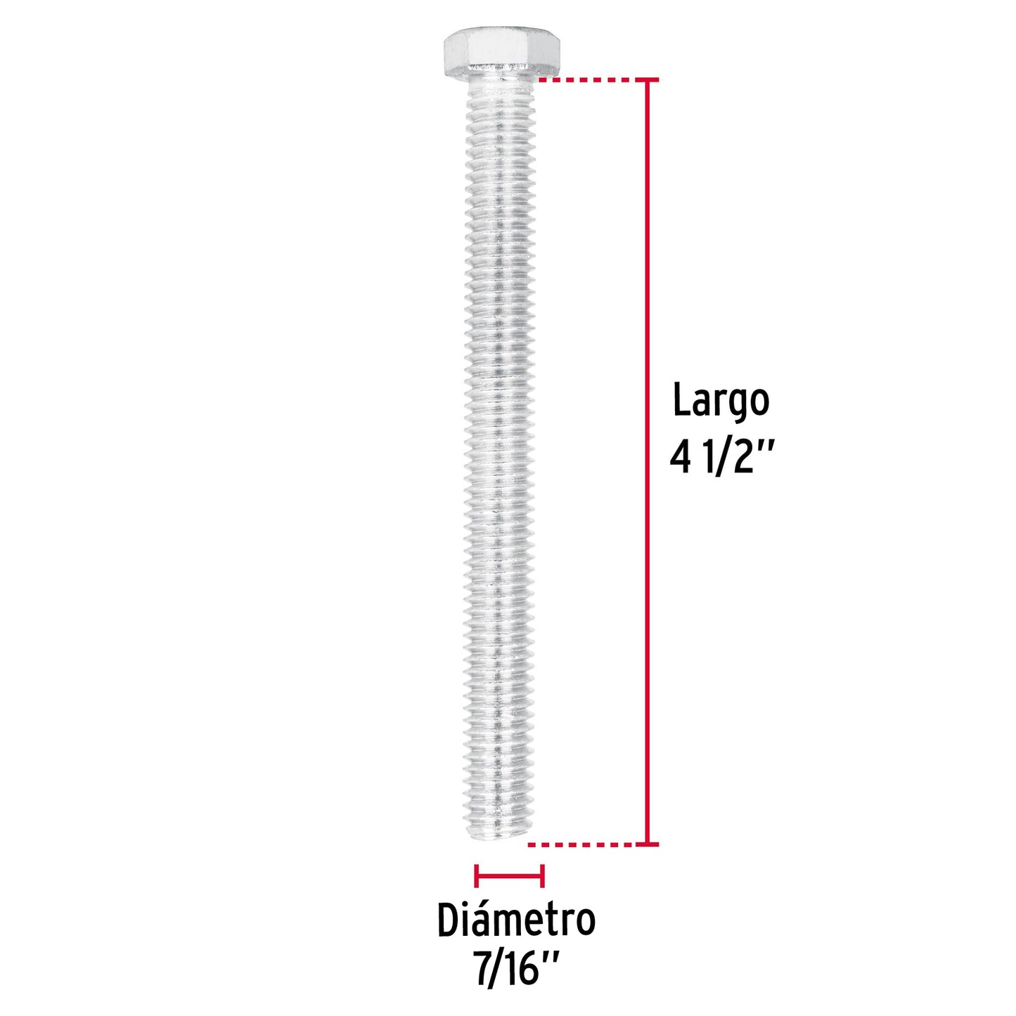 Tornillos tipo maquina 7/16 x 4-1/2