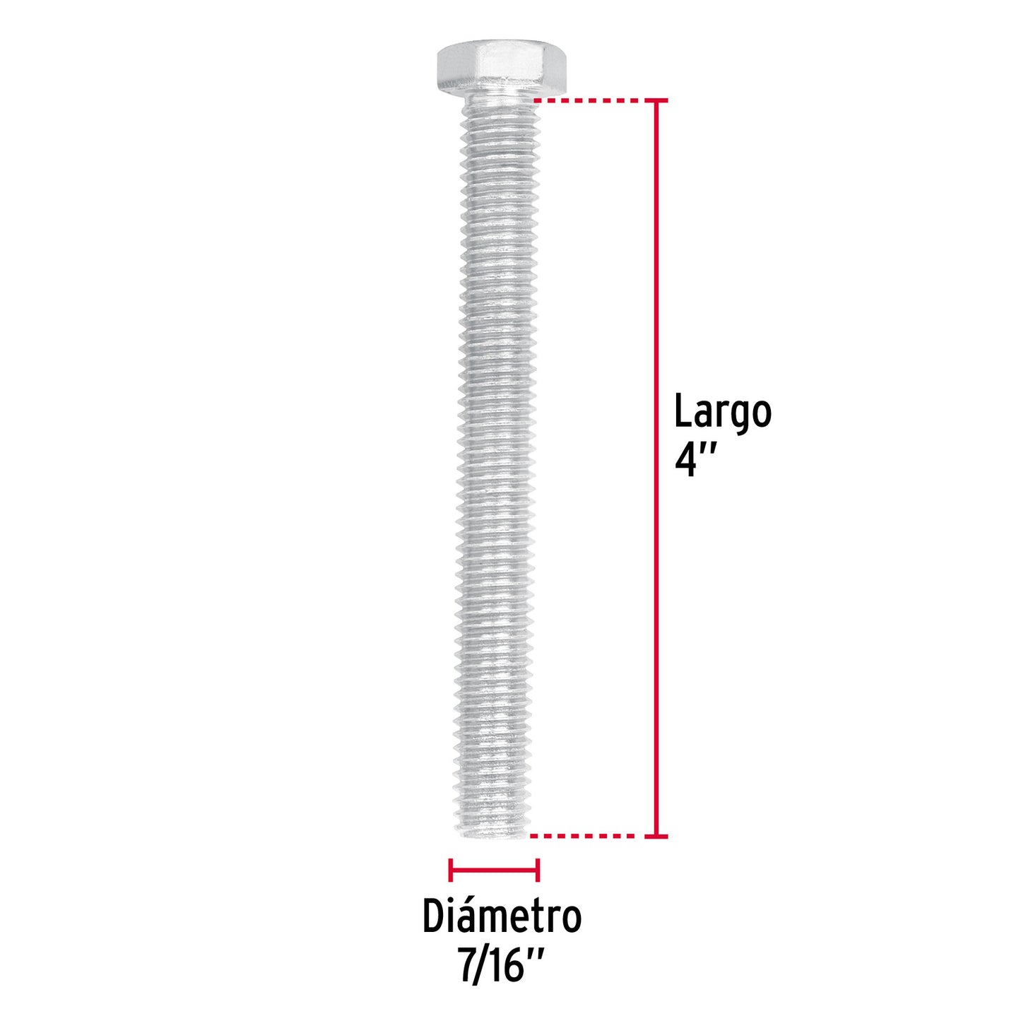 Tornillos tipo maquina 7/16 x 4
