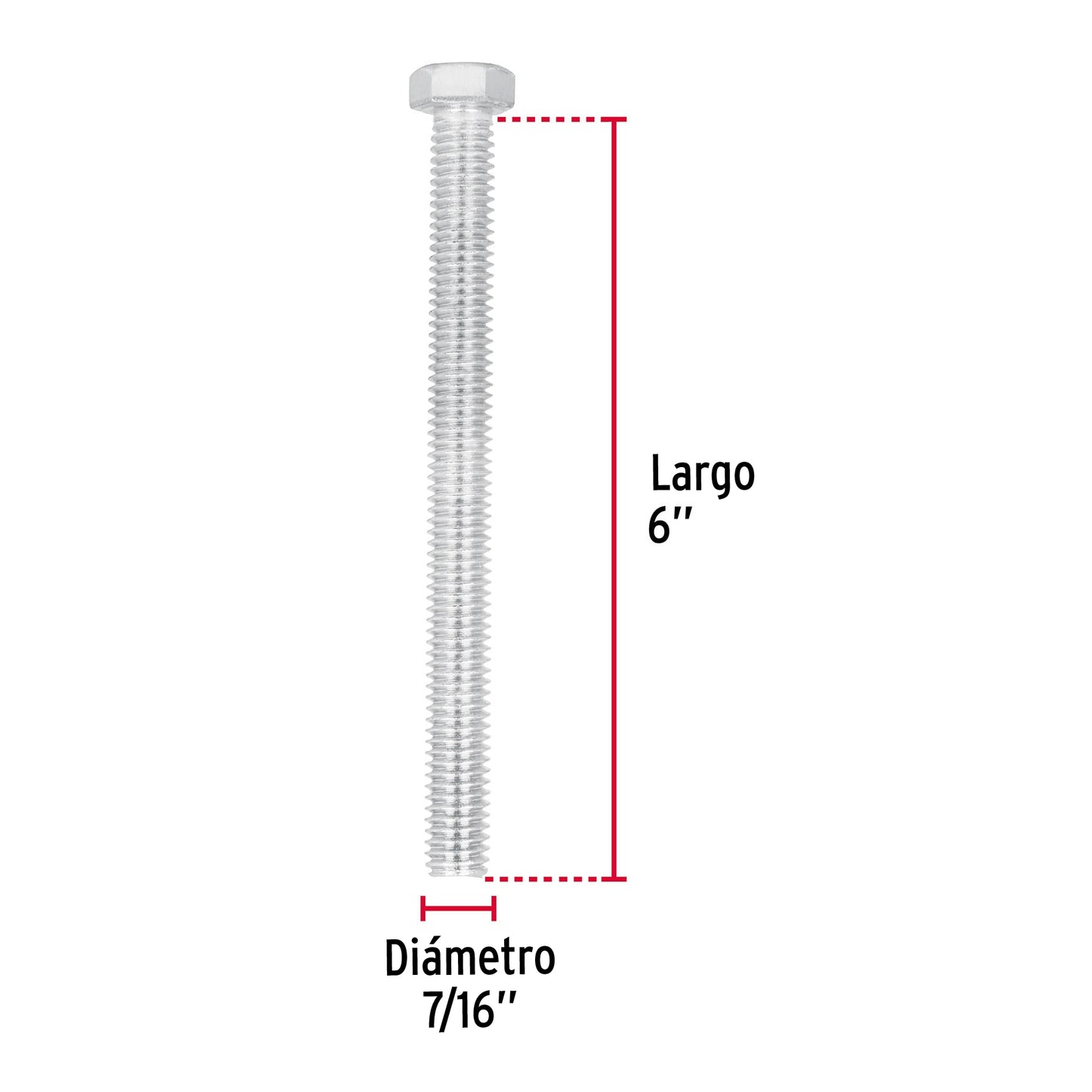 Tornillos tipo maquina 7/16 x 6
