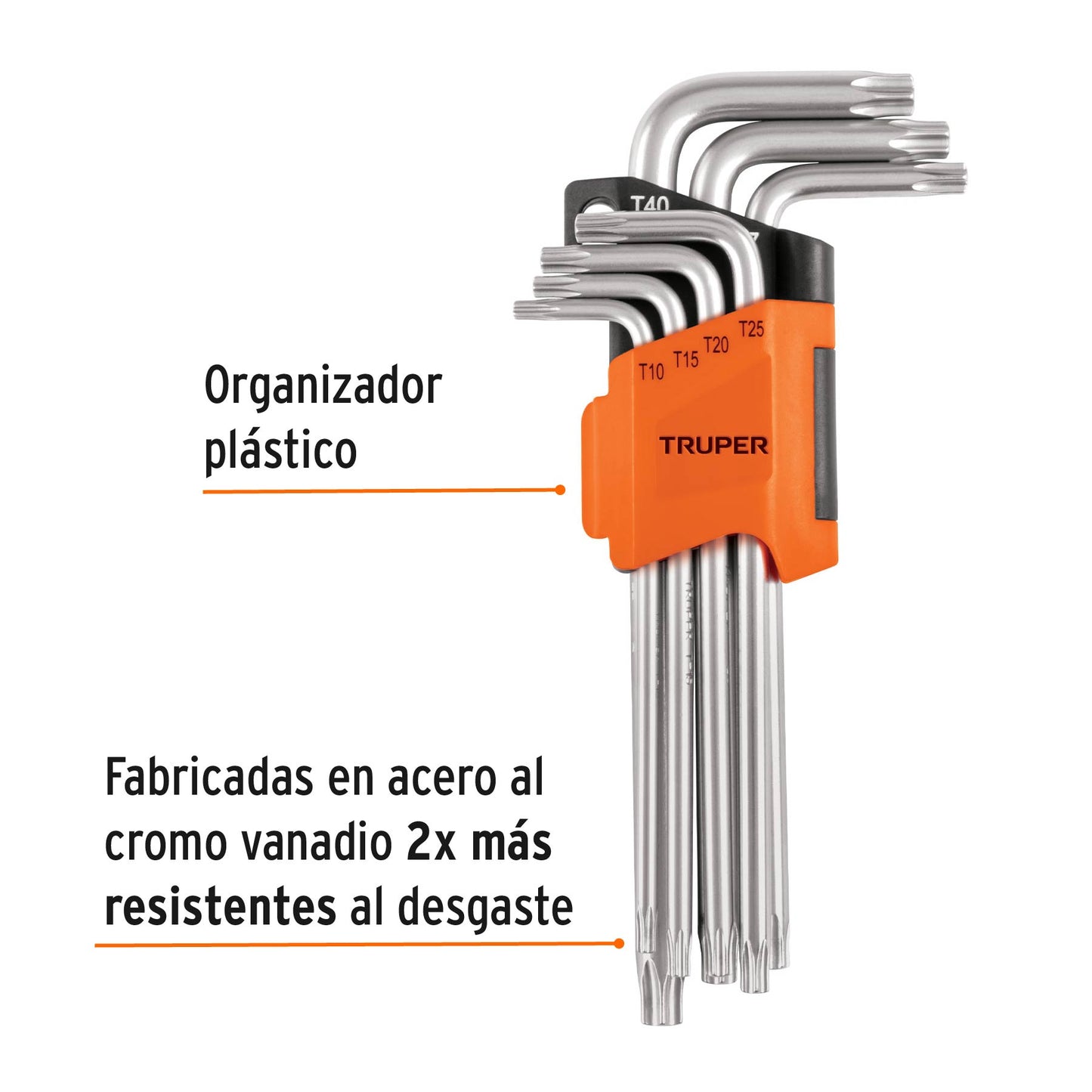 Juego 7 Llaves Torx Largas con Organizador