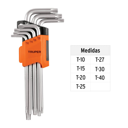 Juego 7 Llaves Torx Largas con Organizador