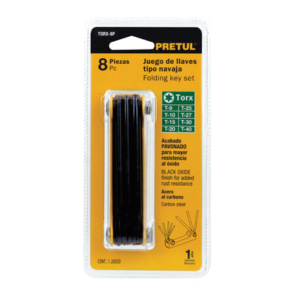 Juego 8 Llaves Torx Navaja Métrico Lámina