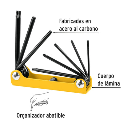 Juego 8 Llaves Torx Navaja Métrico Lámina