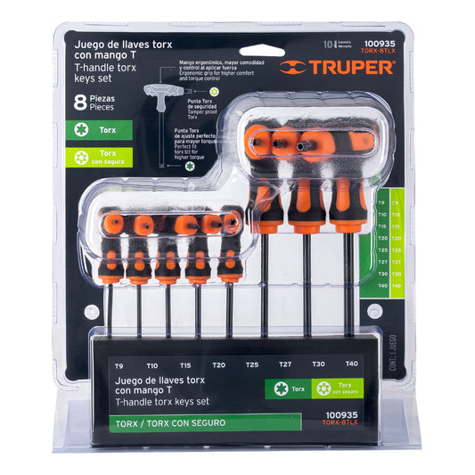 Juego 8 Llaves Torx Extralarga con Mango T