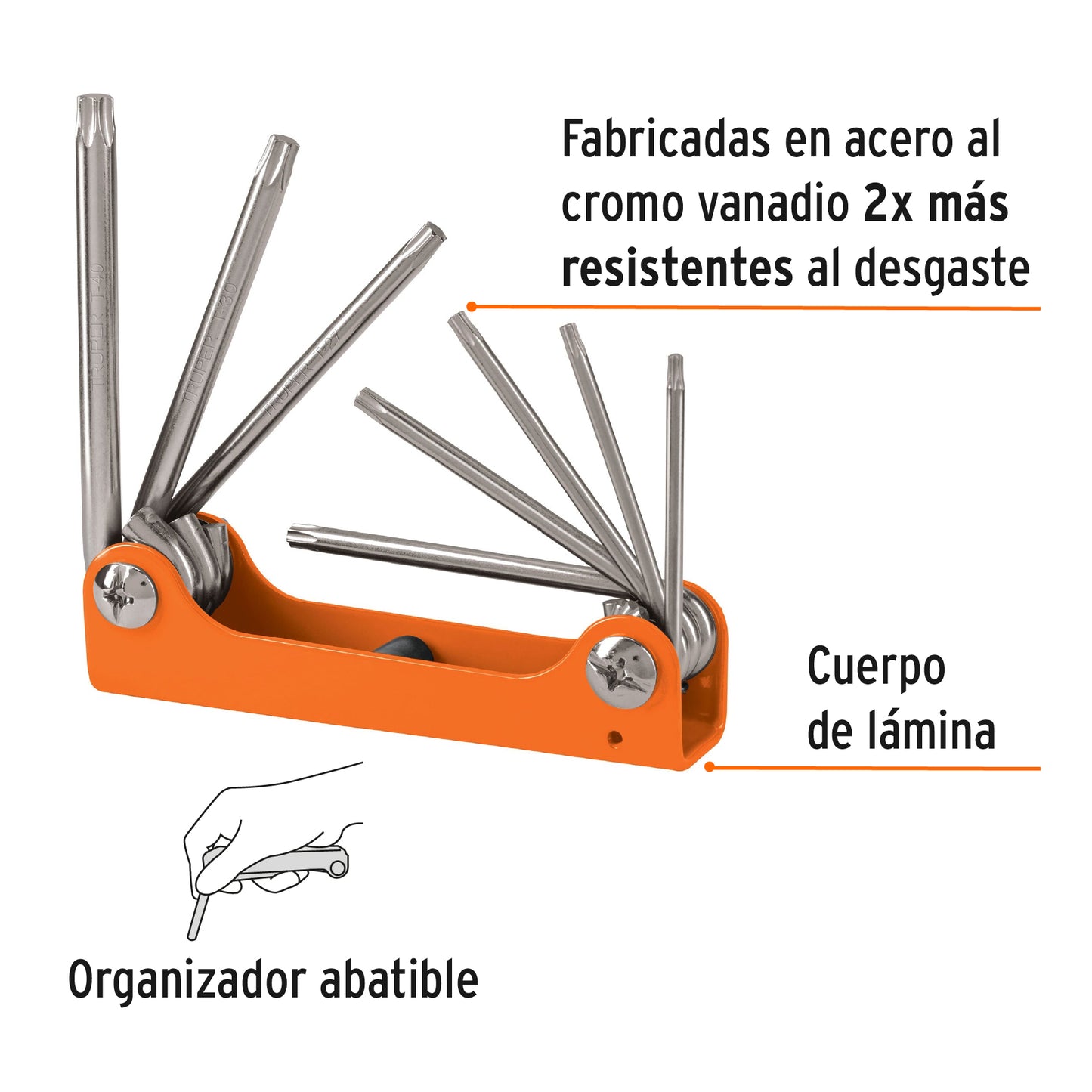 Juego 8 Llaves Torx Tipo Navaja Lámina