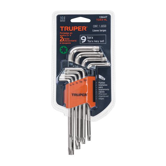 Juego 9 Llaves Torx Largas con Organizador