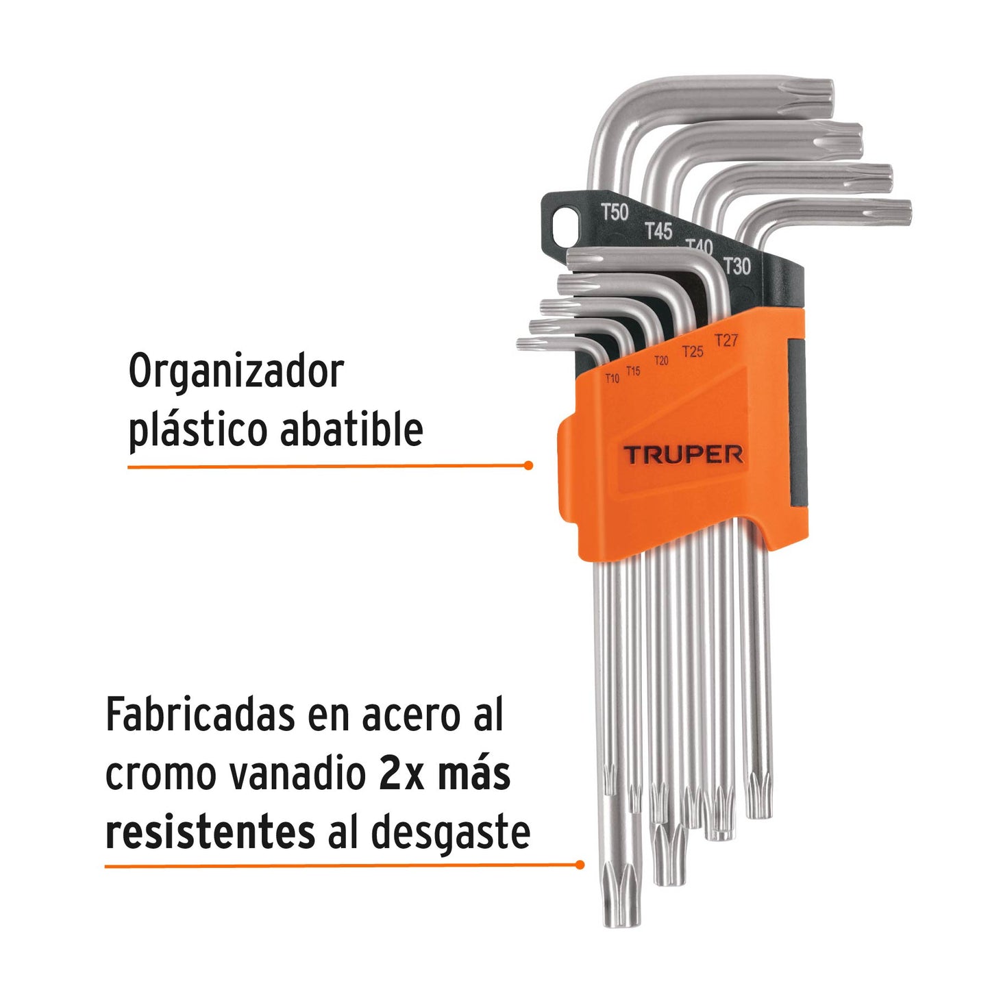 Juego 9 Llaves Torx Largas con Organizador