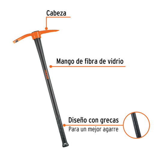 Talacho-pico 2.5 lb mango fibra de vidrio
