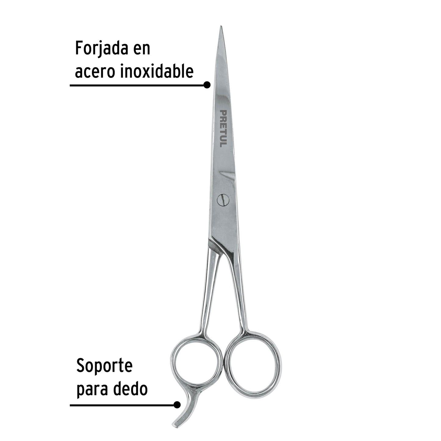 Tijera estilista con gancho acero 7-1/2