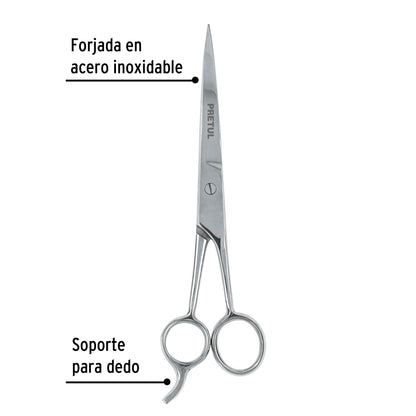 Tijera estilista con gancho acero 7-1/2