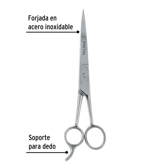 Tijera estilista con gancho acero 7-1/2