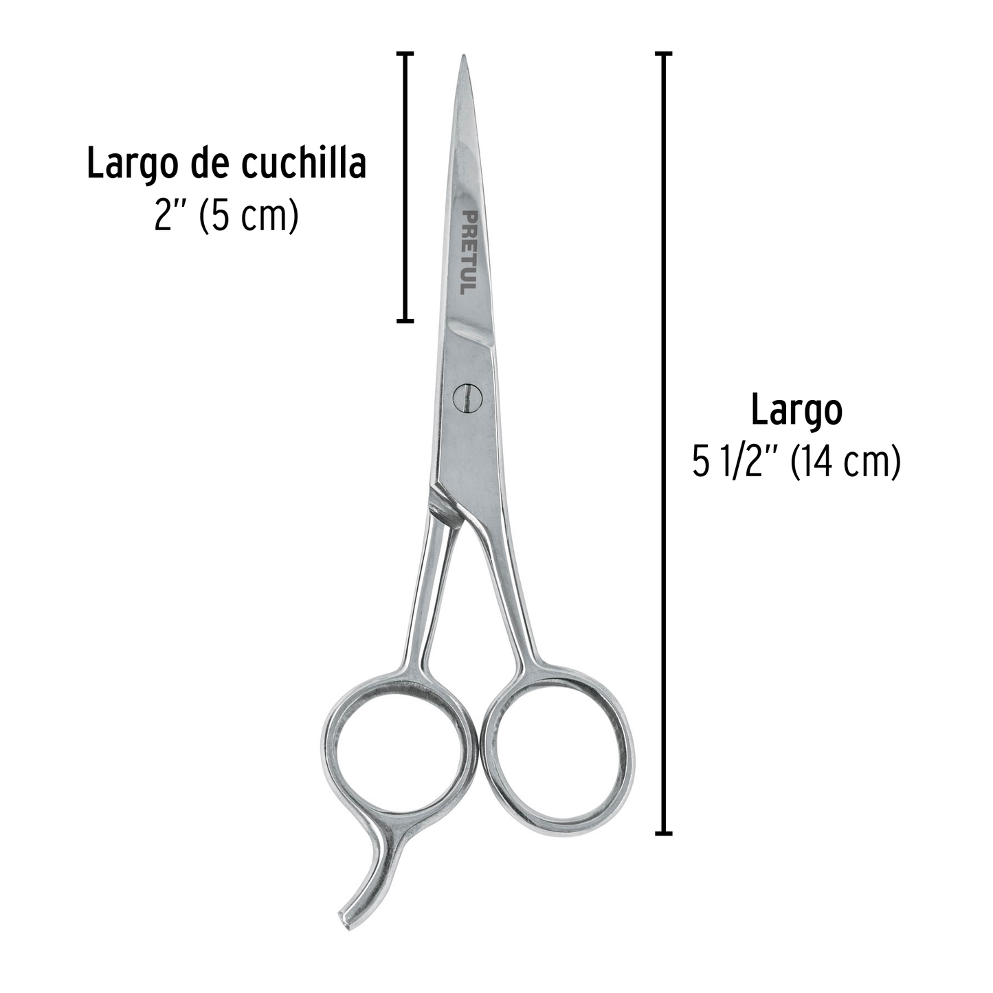 Tijera estilista con gancho acero 5-1/2