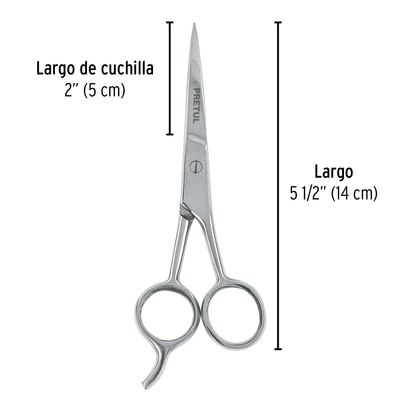 Tijera estilista con gancho acero 5-1/2