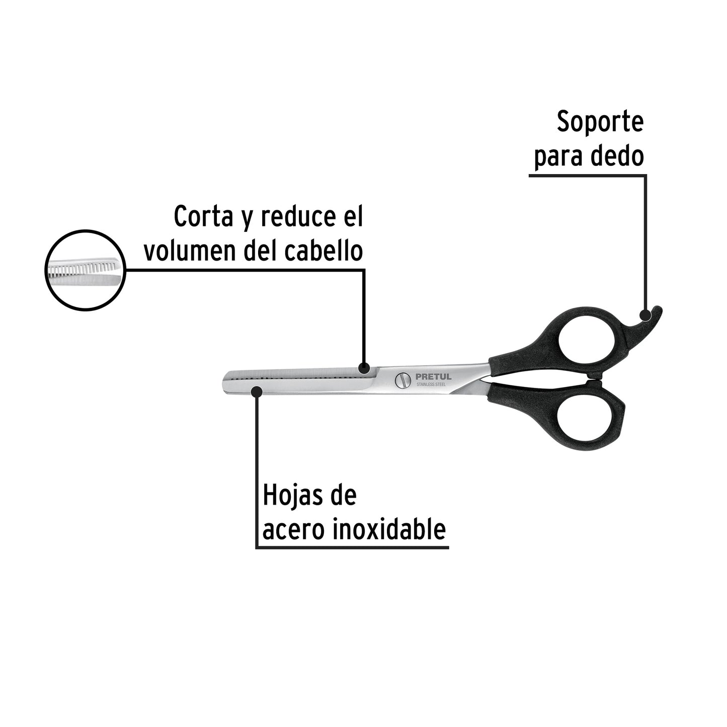Tijera estilista de degrafilado acero inoxidable