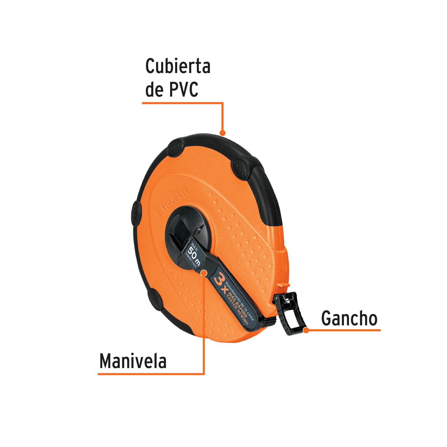 Cinta metrica fibra de vidrio 50 m reforzada