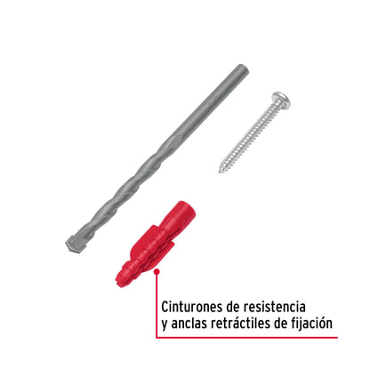Kit Taquetes 1/4 pulg Tornillos y Broca