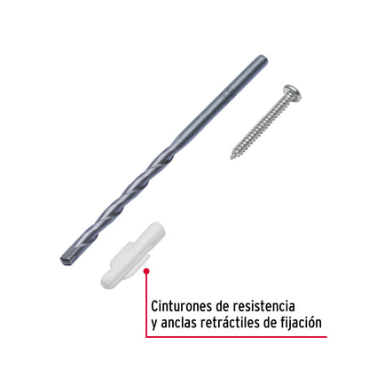 Kit Taquetes 3/16 pulg Tornillos y Broca