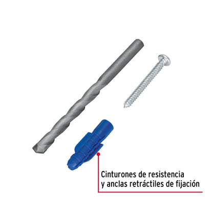 Kit Taquetes 3/8 pulg Tornillos y Broca