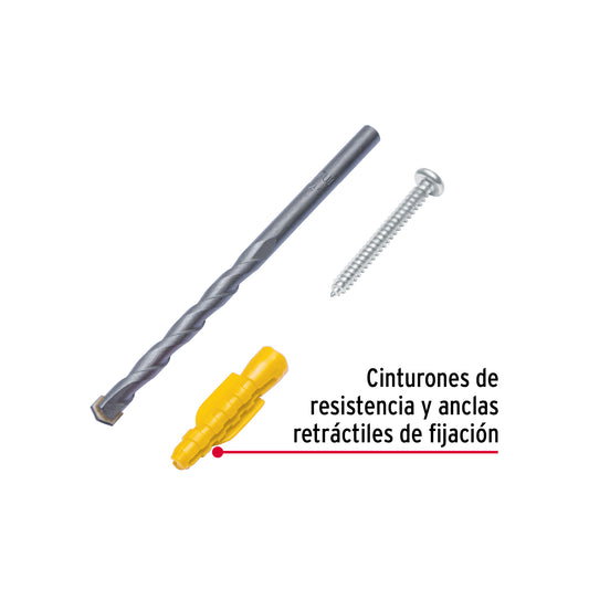 Kit de 20 taquetes 7/32" con pijas #8 y 1 broca 1/4" · vista 2