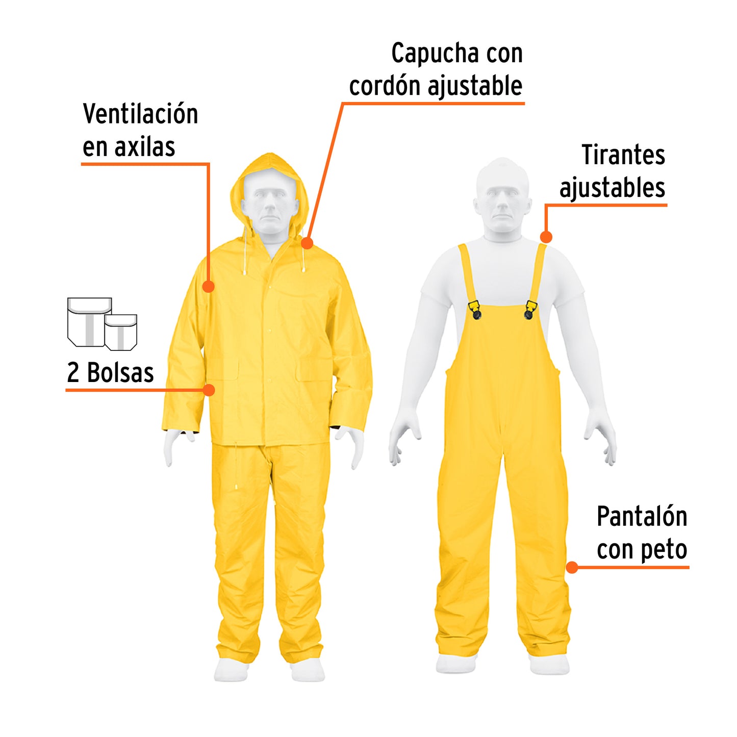 Conjunto impermeable doble capa talla G