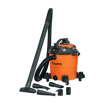 Aspiradora para sólidos y líquidos de 6 galones 3 HP con tanque plástico