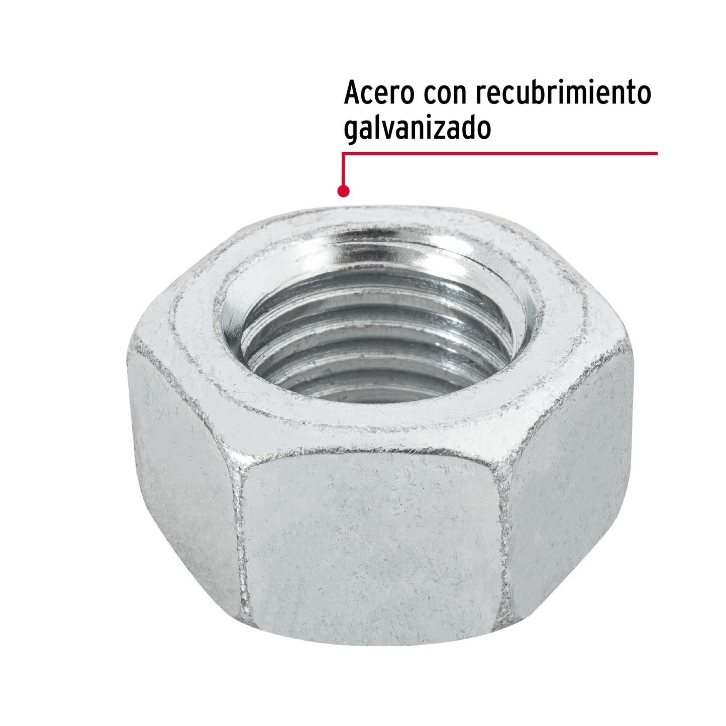Tuerca hexagonal galvanizada 3/4 pulg