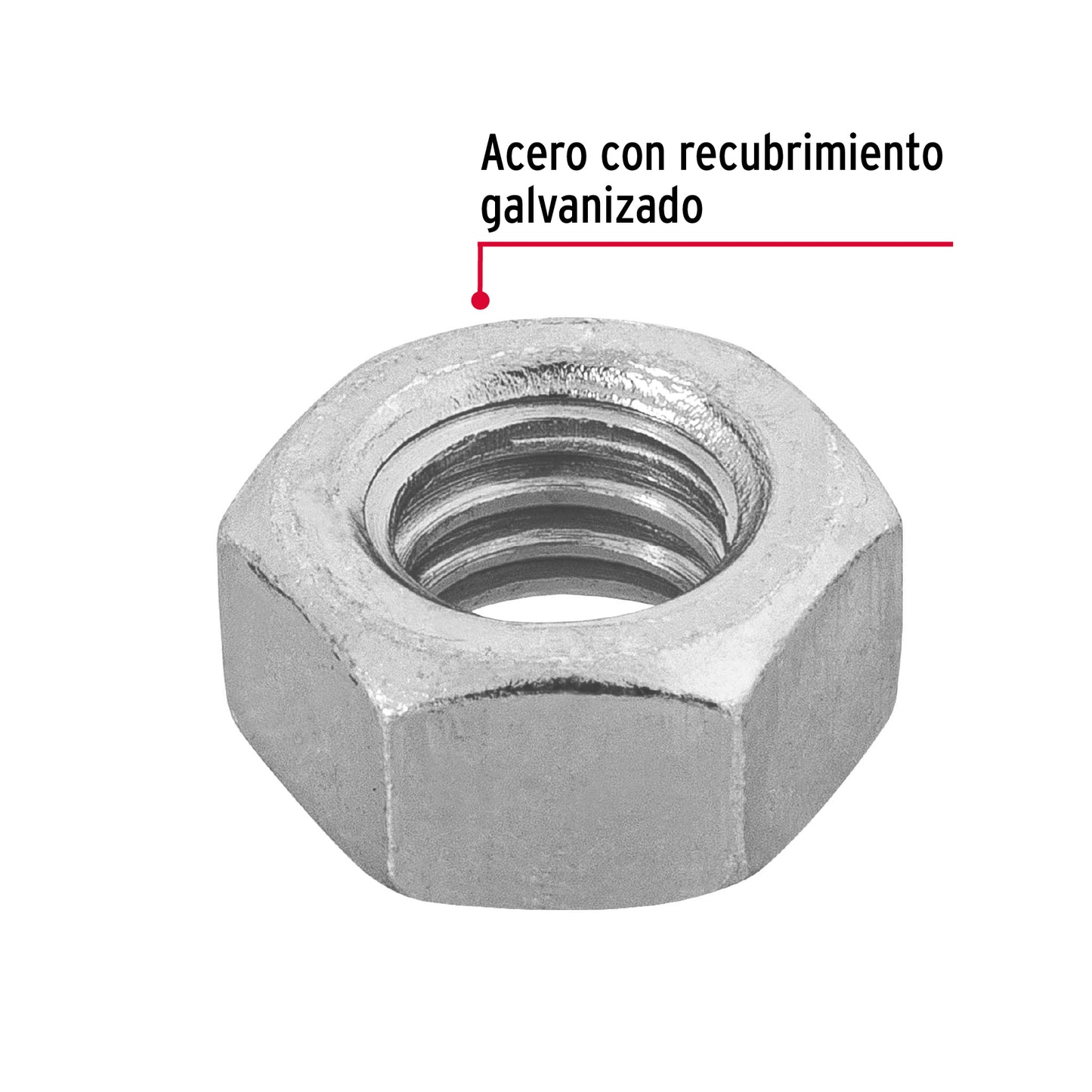 Tuerca hexagonal galvanizada 5/16 pulg