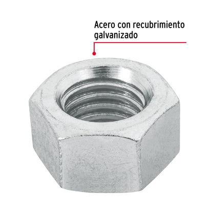 Tuerca hexagonal galvanizada 5/8 pulg