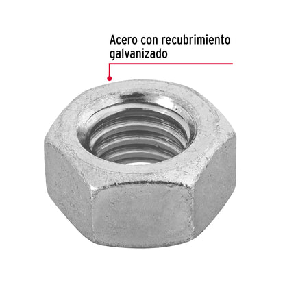 Tuerca hexagonal galvanizada 7/16 pulg